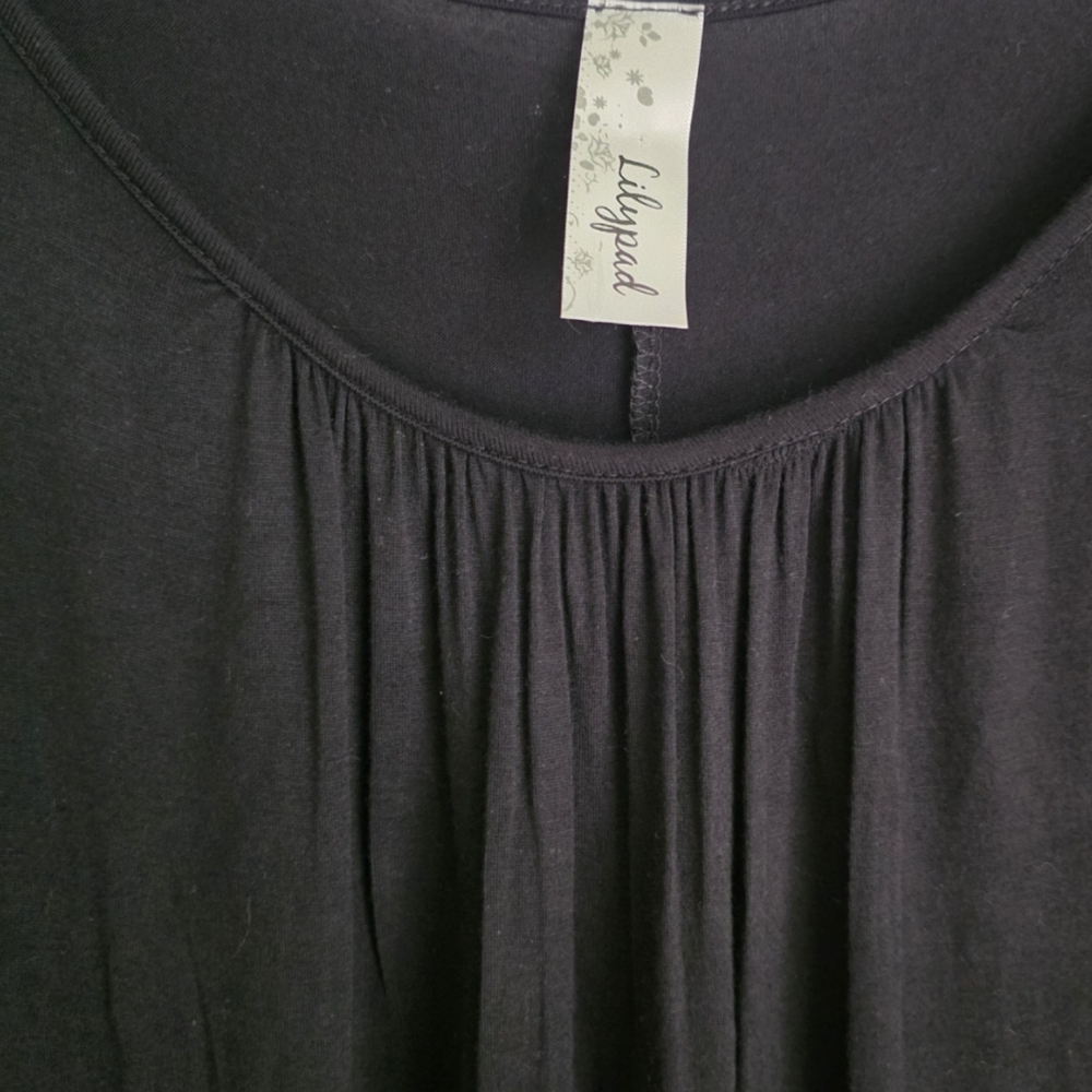 LILYPAD Black Lace Trim Tunic Dress L - Picture 2 of 4